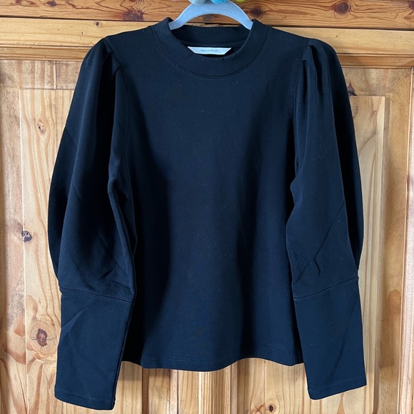 Rebecca Taylor black puff long sleeve crewneck sweater. SZ Small. NWT - Picture 5 of 7